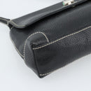 TIFFANY&Co. Shoulder Bag Leather Black Silver Auth bs35941-14
