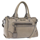 Miu Miu Hand Bag Leather 2way Gray Auth bs35942M-1
