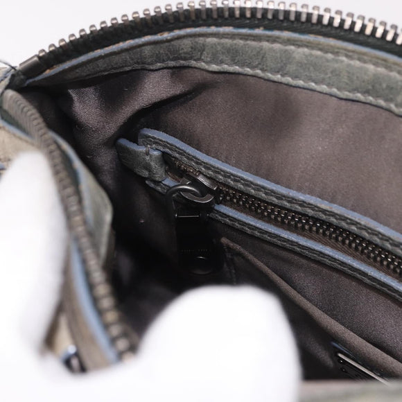 Miu Miu Hand Bag Leather 2way Gray Auth bs35942M