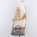Miu Miu Hand Bag Leather 2way Gray Auth bs35942M-29
