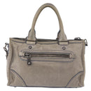 Miu Miu Hand Bag Leather 2way Gray Auth bs35942M-2