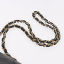 CHANEL Matelasse Chain Shoulder Bag Leather Black Gold CC Auth bs35943-14