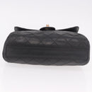 CHANEL Matelasse Chain Shoulder Bag Leather Black Gold CC Auth bs35943-5