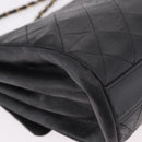 CHANEL Matelasse Chain Shoulder Bag Leather Black Gold CC Auth bs35943-17