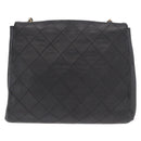 CHANEL Matelasse Chain Shoulder Bag Leather Black Gold CC Auth bs35943-2