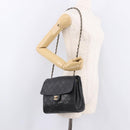 CHANEL Matelasse Chain Shoulder Bag Leather Black Gold CC Auth bs35943-31