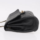 CHANEL Matelasse Chain Shoulder Bag Leather Black Gold CC Auth bs35943-4