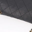 CHANEL Matelasse Chain Shoulder Bag Leather Black Gold CC Auth bs35943-7