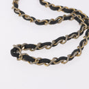 CHANEL Matelasse Chain Shoulder Bag Leather Black Gold CC Auth bs35943-9