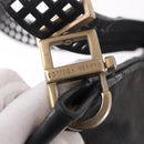 BOTTEGA VENETA Shoulder Bag Canvas Black Gold Auth bs35947-14