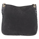 BOTTEGA VENETA Shoulder Bag Canvas Black Gold Auth bs35947-2