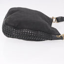 BOTTEGA VENETA Shoulder Bag Canvas Black Gold Auth bs35947-4