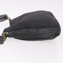 BOTTEGA VENETA Shoulder Bag Canvas Black Gold Auth bs35947-5