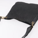BOTTEGA VENETA Shoulder Bag Canvas Black Gold Auth bs35947-6