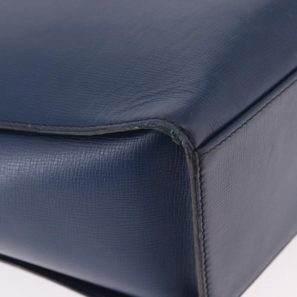 Christian Dior Shoulder Bag Leather Blue Gold Auth bs35948