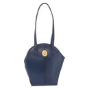 Christian Dior Shoulder Bag Leather Blue Gold Auth bs35948-2