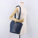 Christian Dior Shoulder Bag Leather Blue Gold Auth bs35948-21
