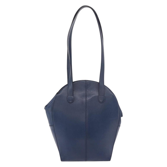 Christian Dior Shoulder Bag Leather Blue Gold Auth bs35948