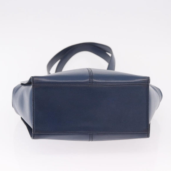 Christian Dior Shoulder Bag Leather Blue Gold Auth bs35948