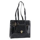 CELINE Tote Bag Patent Black Gold Auth bs35949-1