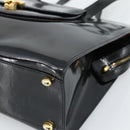 CELINE Tote Bag Patent Black Gold Auth bs35949-9
