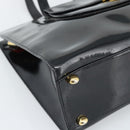 CELINE Tote Bag Patent Black Gold Auth bs35949-14