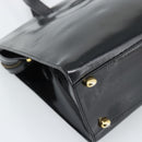 CELINE Tote Bag Patent Black Gold Auth bs35949-16
