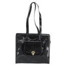 CELINE Tote Bag Patent Black Gold Auth bs35949-13