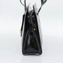 CELINE Tote Bag Patent Black Gold Auth bs35949-4