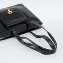 CELINE Tote Bag Patent Black Gold Auth bs35949-7