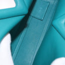 BOTTEGAVENETA Triangle Point Small Bag Leather 2way Turquoise Blue Auth bs35952V-11