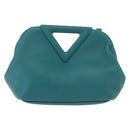 BOTTEGAVENETA Triangle Point Small Bag Leather 2way Turquoise Blue Auth bs35952V-13