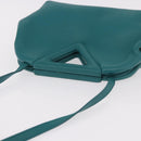 BOTTEGAVENETA Triangle Point Small Bag Leather 2way Turquoise Blue Auth bs35952V-6