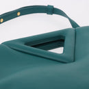 BOTTEGAVENETA Triangle Point Small Bag Leather 2way Turquoise Blue Auth bs35952V-14