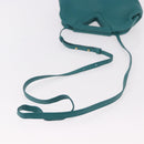 BOTTEGAVENETA Triangle Point Small Bag Leather 2way Turquoise Blue Auth bs35952V-8