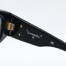 CHANEL Sunglasses Plastic Black Gold CC Auth bs35953-11