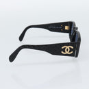 CHANEL Sunglasses Plastic Black Gold CC Auth bs35953-4