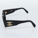 CHANEL Sunglasses Plastic Black Gold CC Auth bs35953-6