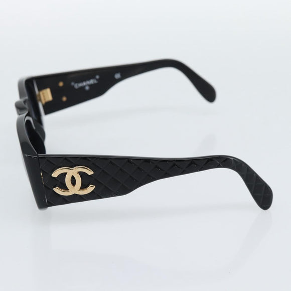 CHANEL Sunglasses Plastic Black Gold CC Auth bs35953