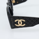 CHANEL Sunglasses Plastic Black Gold CC Auth bs35953-7