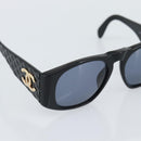 CHANEL Sunglasses Plastic Black Gold CC Auth bs35953-8