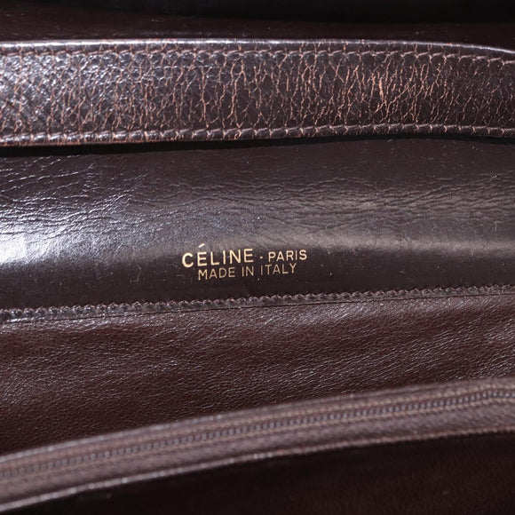 CELINE C Saluki Shoulder Bag Brown Gold Auth bs35956