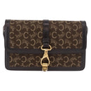 CELINE C Saluki Shoulder Bag Brown Gold Auth bs35956-2