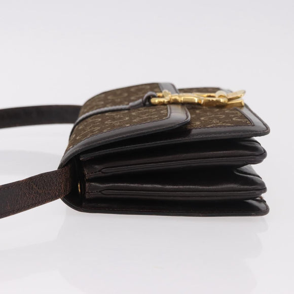 CELINE C Saluki Shoulder Bag Brown Gold Auth bs35956