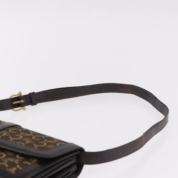 CELINE C Saluki Shoulder Bag Brown Gold Auth bs35956