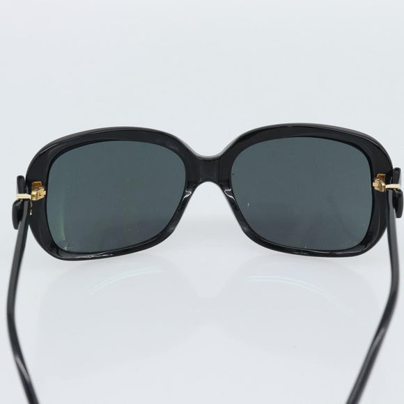 CHANEL Sunglasses Plastic Black Gold CC Auth bs35959