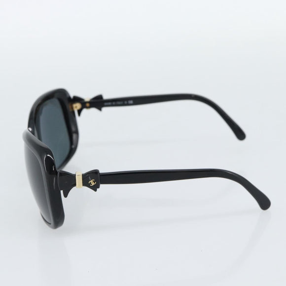 CHANEL Sunglasses Plastic Black Gold CC Auth bs35959