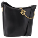 CELINE Shoulder Bag Leather Black Gold Auth bs35960V-1