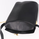 CELINE Shoulder Bag Leather Black Gold Auth bs35960V-15