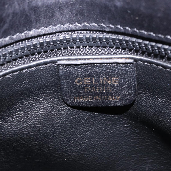 CELINE Shoulder Bag Leather Black Gold Auth bs35960V